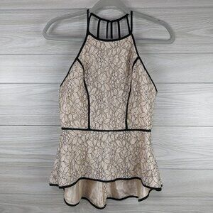 TOBI Lace Peplum Halter Top